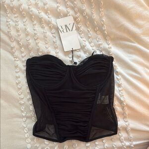 Zara Black Mesh Bustier